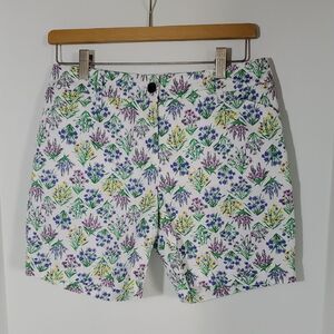 Talbots White Floral Women's Shorts Size 4P Like New
